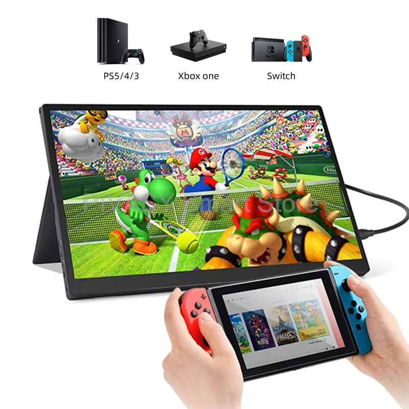 15.6 Inch Portable Monitor for PS4 NS XBOX Switch PC Gaming HDMI Eye-Care 1920*1080 Resolution IPS Panel 300Nits Brightness