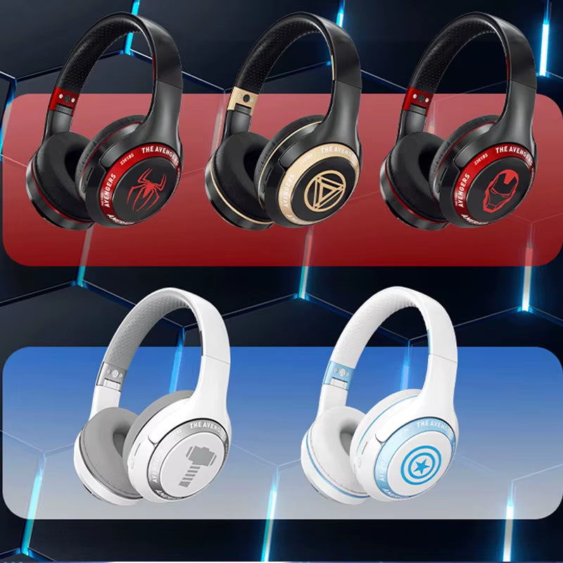 Marvel Spider Man Bluetooth Eagles over Ear Foldable Computer Wireless Headphones Noise Cancellation HIFI Stereo Gaming Headset