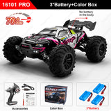 16101 /16102 PRO 1:16 High Speed RC Car with LED Light Drift 70KM/H 4WD RC Off-Road Car Monster Truck Toy for Kid Gifts