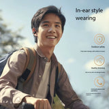 New Mirror Surface Digital Display Soft Silicone Ear Clip Wireless Bluetooth Earphones with Noise Reduction, High-Definition Sound, Lossless for Sports