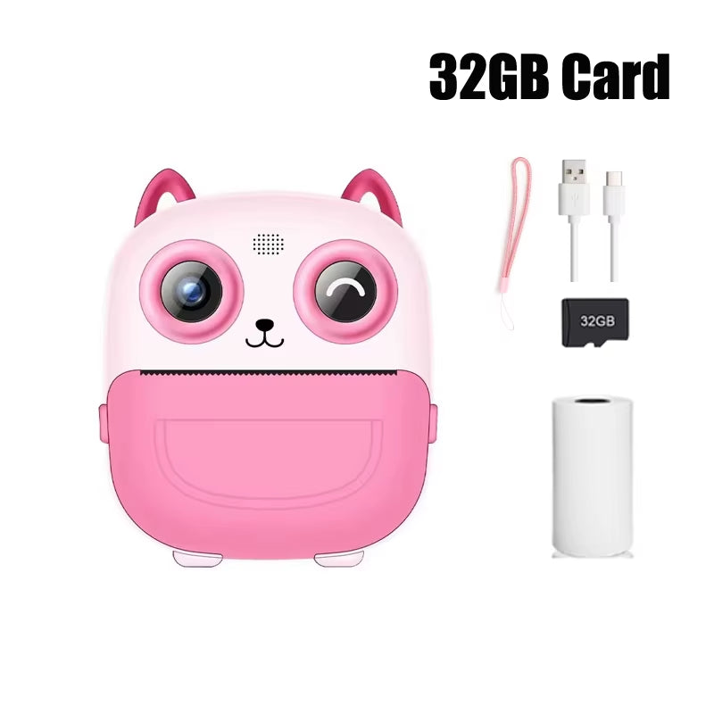 Kids Camera Instant Camera 1080P HD Dual Lens Selfie Digital Camera Print for Girls Boys Christmas Birthday Gifts Toys