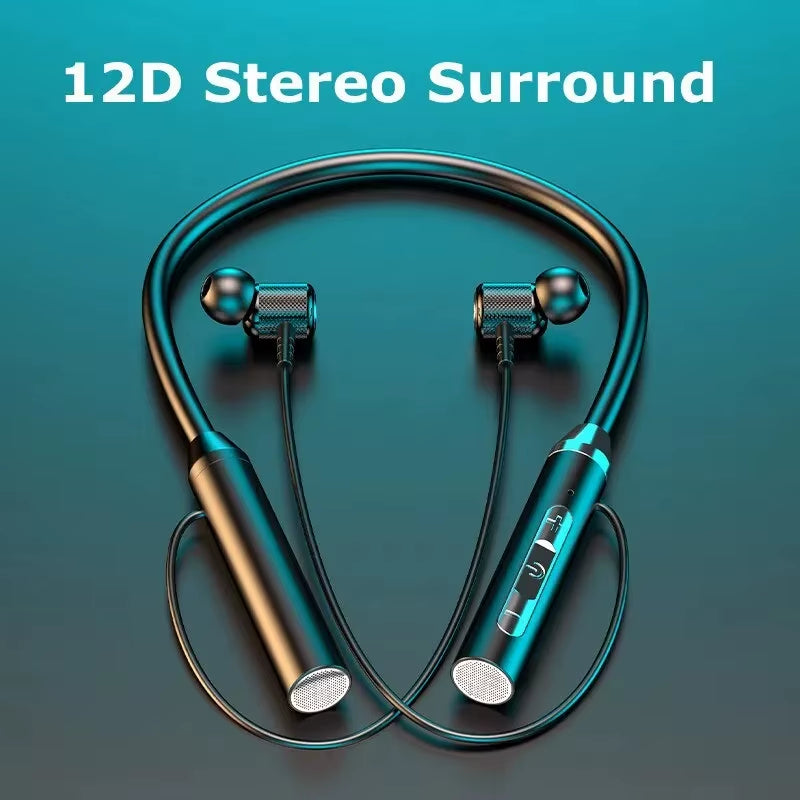 Wireless Headphones Bluetooth 5.0 Neckband Earphones Silicone Hifi 9D Stereo Sports Headset Halter Waterproof Magnetic Earbuds