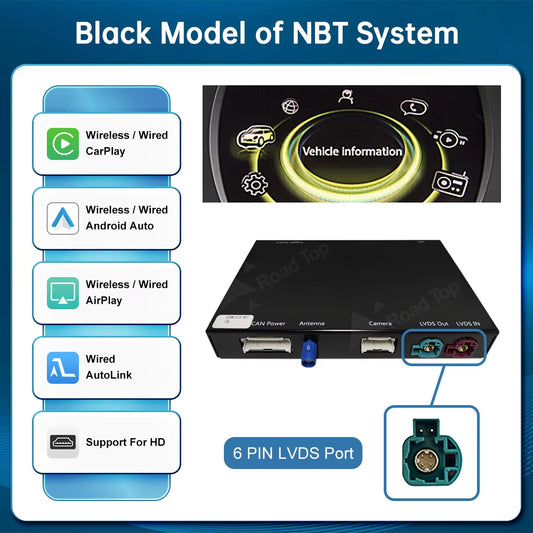 Roadtop Wireless Carplay Android Auto for Mini R55 R56 R57 R58 R60 R61 F54 F55 F56 Clubman Countryman Cooper John Cooper Works