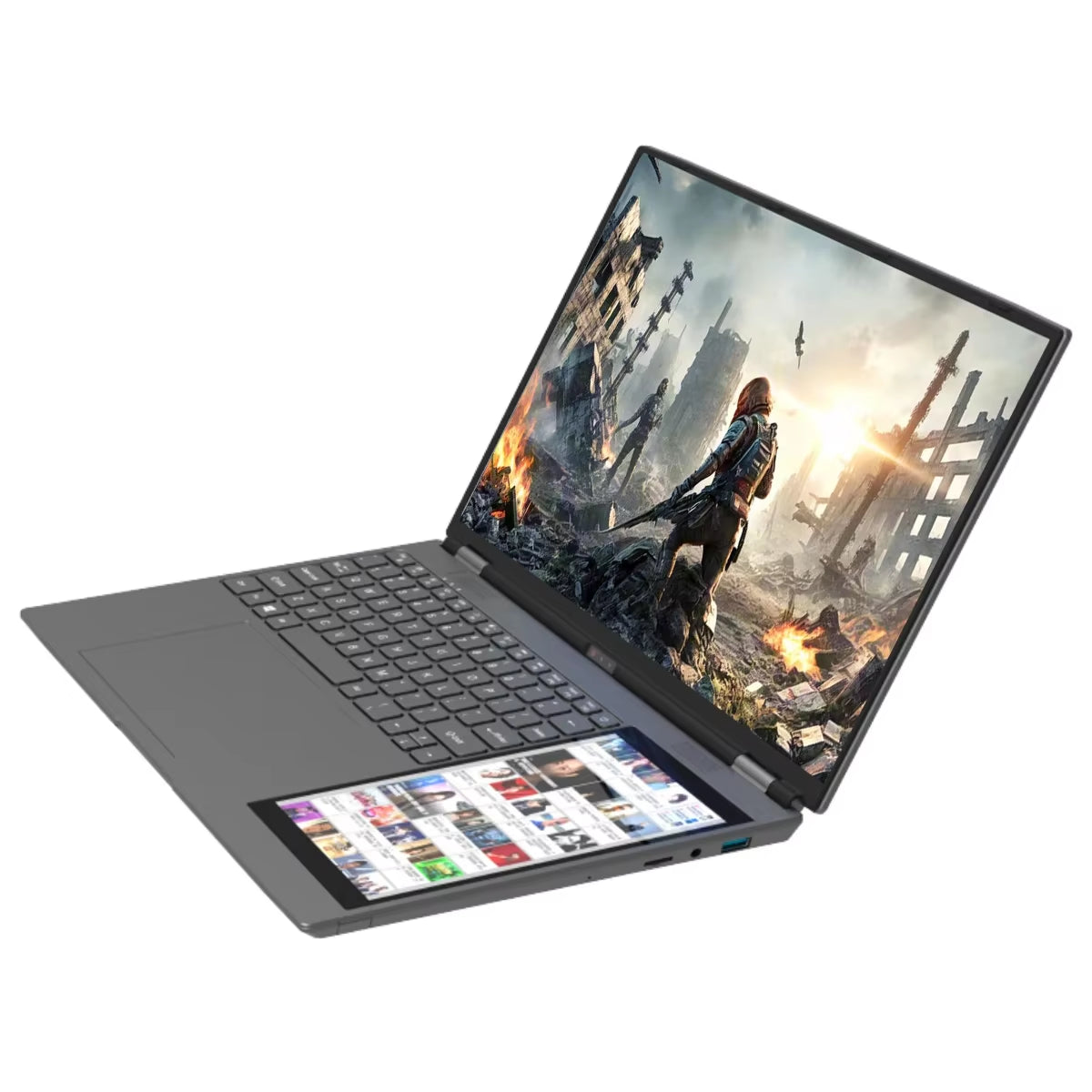 CARBAYTA 15.6"+7" Dual Screen Laptop Computer,  N95 32GB/16GB DDR4 RAM, RGB Backlit Keyboard 7" Touch Screen Notebook PC