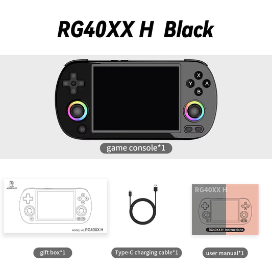 RG40XX H Handheld Games Console 4.0" IPS Screen Linux 64-Bit Multicolor LED Lights Retro Gaming Console over 5000 Games