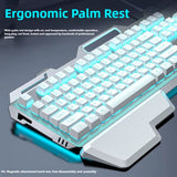 Gaming Wired Keyboard Mouse Combos Set Rainbow Glow Backlight 104 Keys Metal Panel Mechanical Feel Keyboard for Laptop Desktop