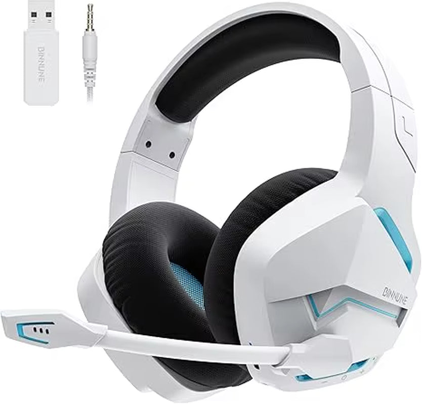 BW01 Wireless Gaming Headset with Mic for PC PS4 PS5 2.4G Bluetooth USB Gamer Headphones with Mic for Laptop Computer