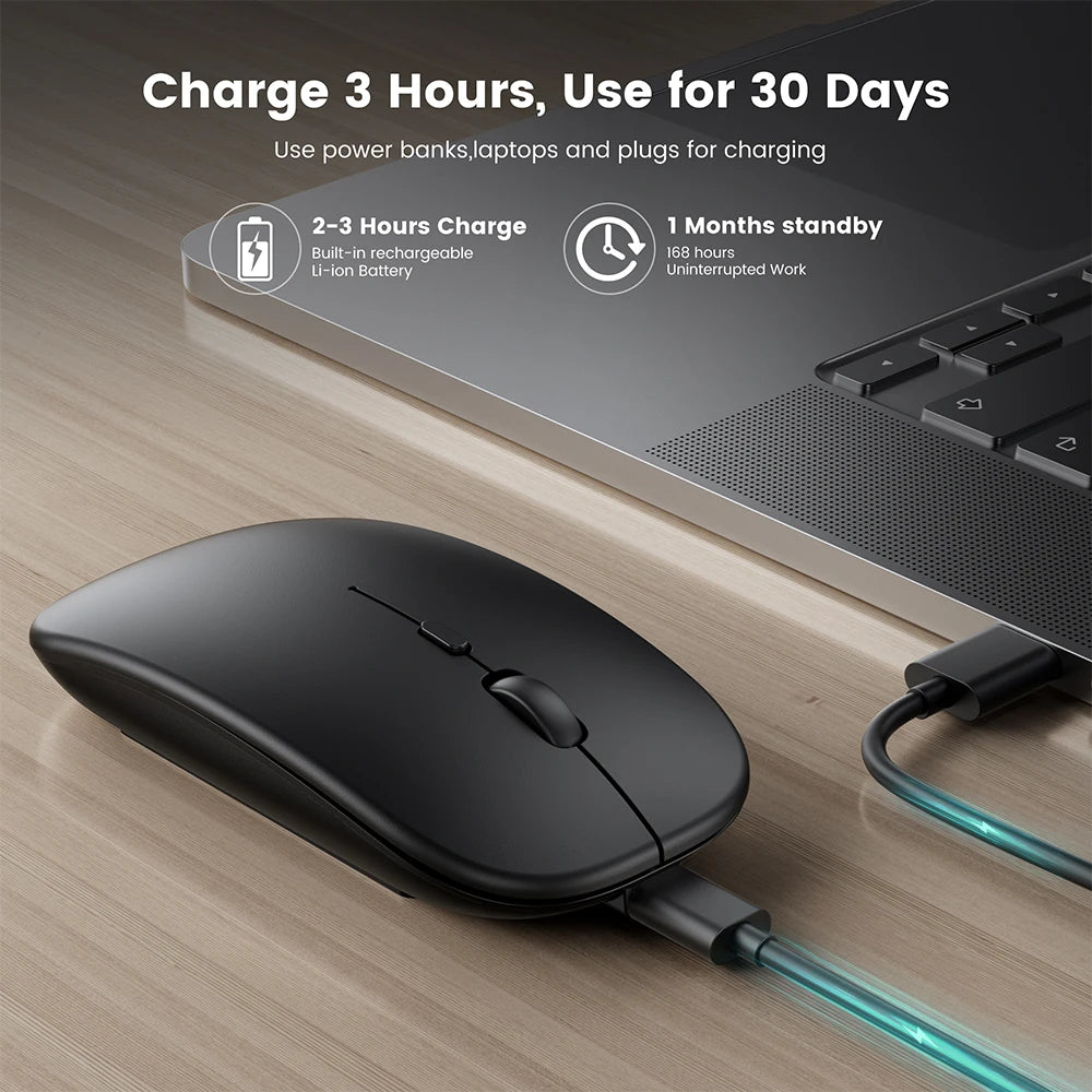 Rechargeable Wireless Mouse Bluetooth Mouse Computer Ergonomic Mini Usb Mause 2.4Ghz Silent Macbook Optical Mice for Laptop Pc