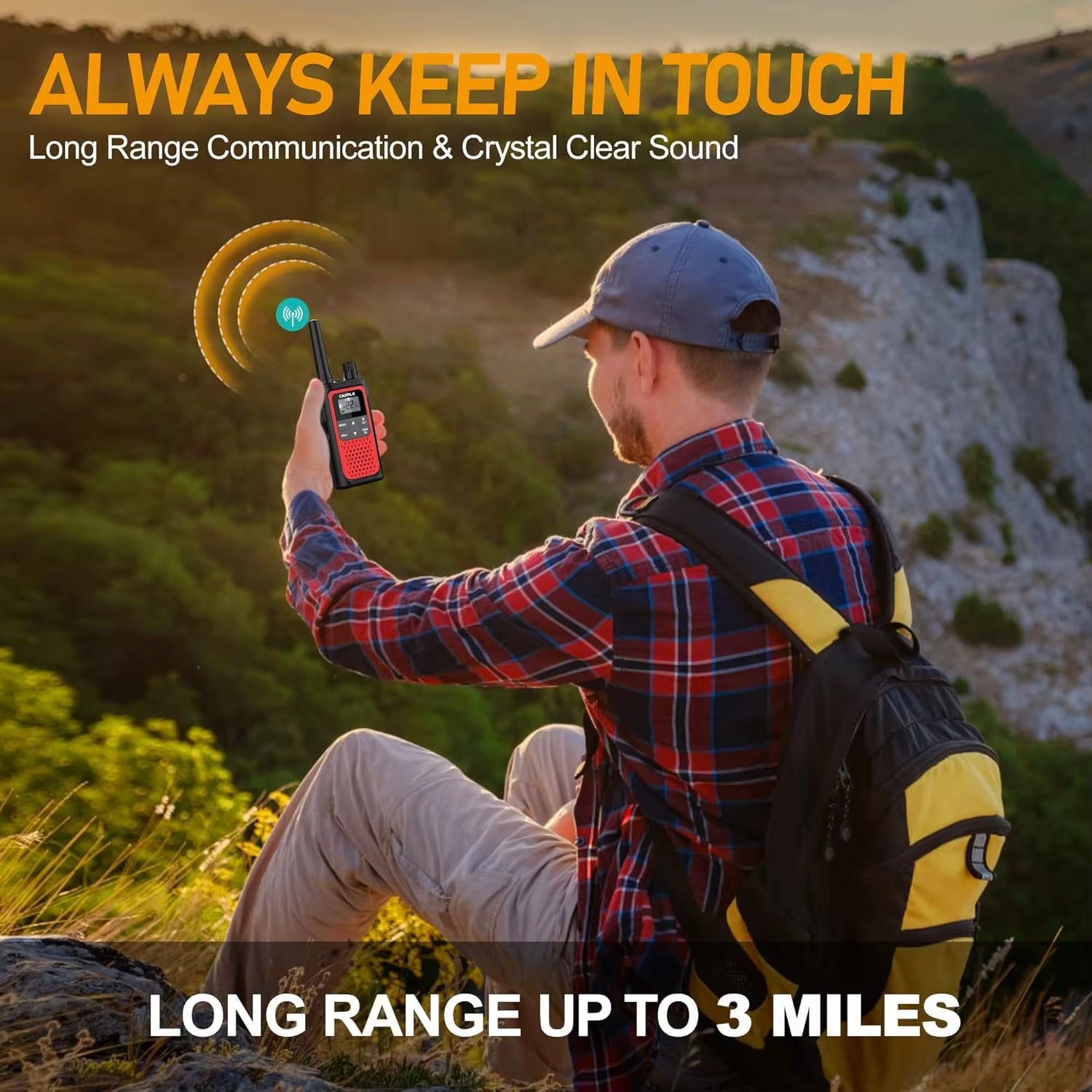 Long Range Rechargeable Walkie Talkies 3 Pack with NOAA Weather Alert, 22 Channels & USB-C Charging for Outdoor Adventures