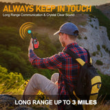 Long Range Rechargeable Walkie Talkies 3 Pack with NOAA Weather Alert, 22 Channels & USB-C Charging for Outdoor Adventures