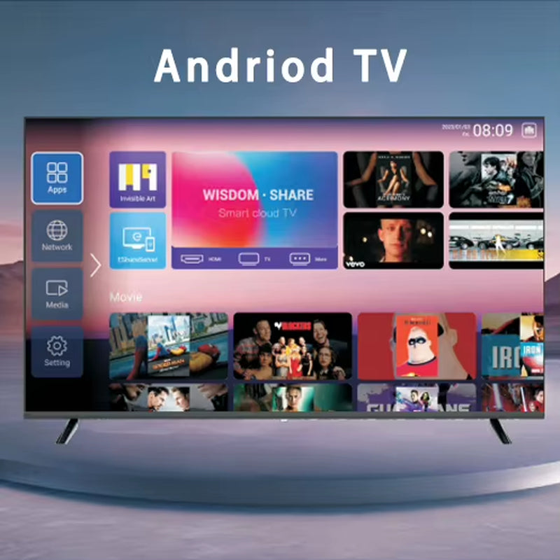 LED Smart TV with Wifi & for Bluetooth 4K UHD Frameless TV Available in Sizes 32Inch and Larger for Hotels