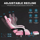 Ergonomic Gaming Chairs with Massage Lumbar Support, Swivel, Height Adjustable, and Headrest for Adults Comfort Gaming