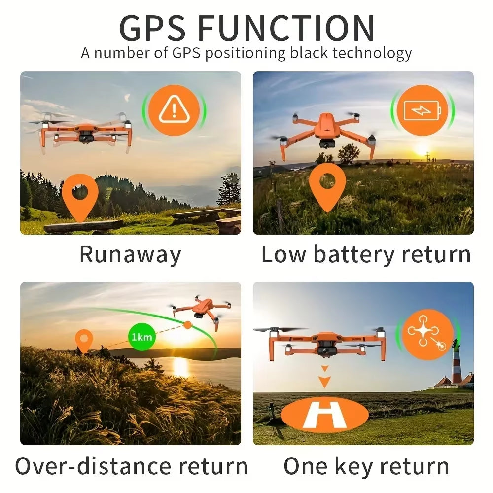 KF102 4K HD GPS Drone with Dual Camera 2-Axis Gimbal Optical Flow Wifi FPV, Foldable Quadcopter Toy for Adults and Kids