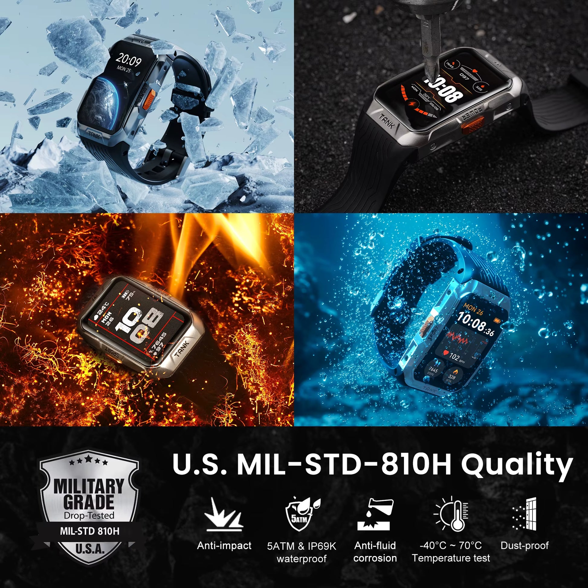 2025  TANK X2 Ultra GPS Smart Watch for Men 3D Curved Screen Stainless Steel Body Compass Altimeter Waterproof Smartwatch