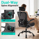 Office Chair - Ergonomic Desk Chair Breathable Mesh Chair with 2D Headrest & Adjustable Lumbar