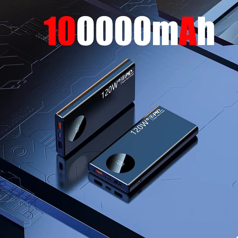 500000Mah 120W High Capacity Power Bank Super Fast Charge Powerbank Digital Display Portable Battery Charger for Iphone Samsung