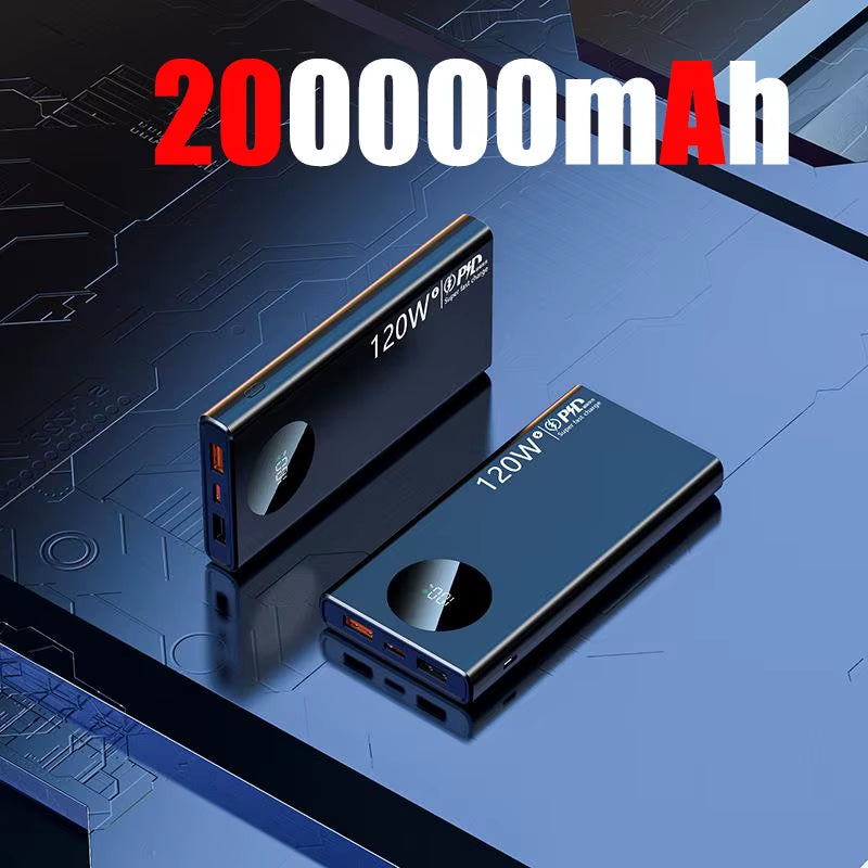 500000Mah 120W High Capacity Power Bank Super Fast Charge Powerbank Digital Display Portable Battery Charger for Iphone Samsung