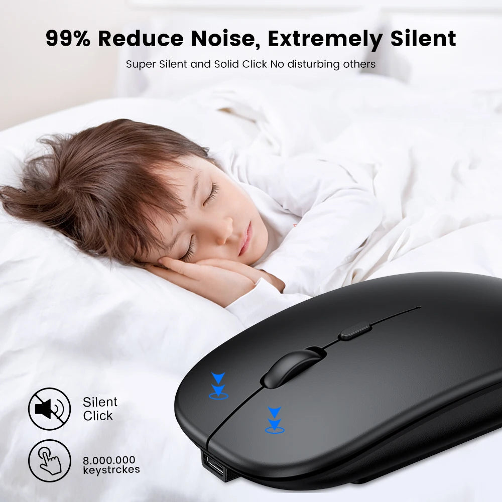 Rechargeable Wireless Mouse Bluetooth Mouse Computer Ergonomic Mini Usb Mause 2.4Ghz Silent Macbook Optical Mice for Laptop Pc