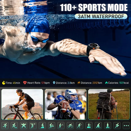 New Smart Watch KE5 3ATM Waterproof Original Design Sports Watch with Compass and Altitude Barometer LED Flashlight Call