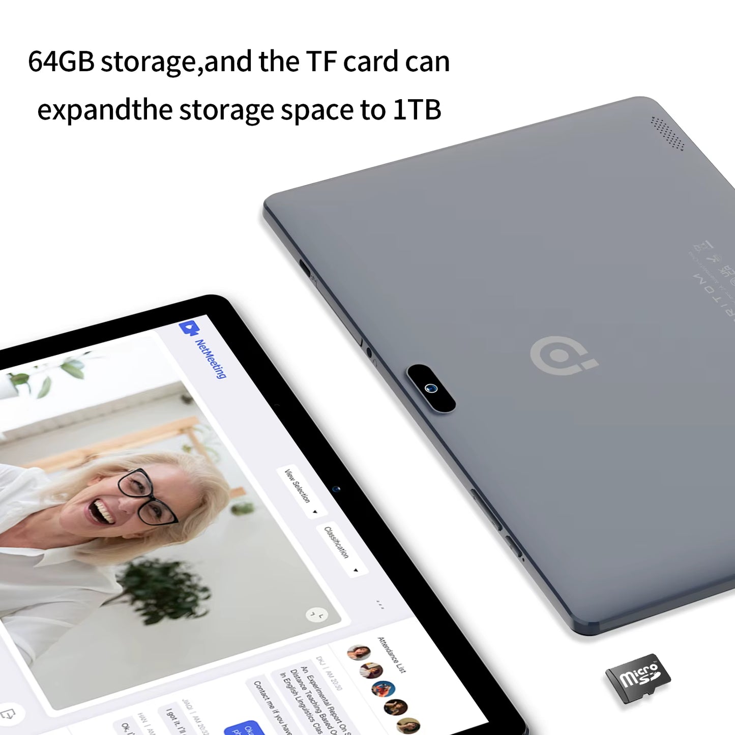 10.1 Inch Tablet PC Android 13 64 GB Quad Core Touch Screen Wifi with SIM Slot Support 3G Phone Call