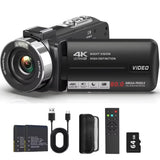 4K Video Camera Camcorder Ultra 80MP Digital Camera Vlogging Camera for Youtube 3.0" IPS 270° Screen IR Night Vision Handheld DV