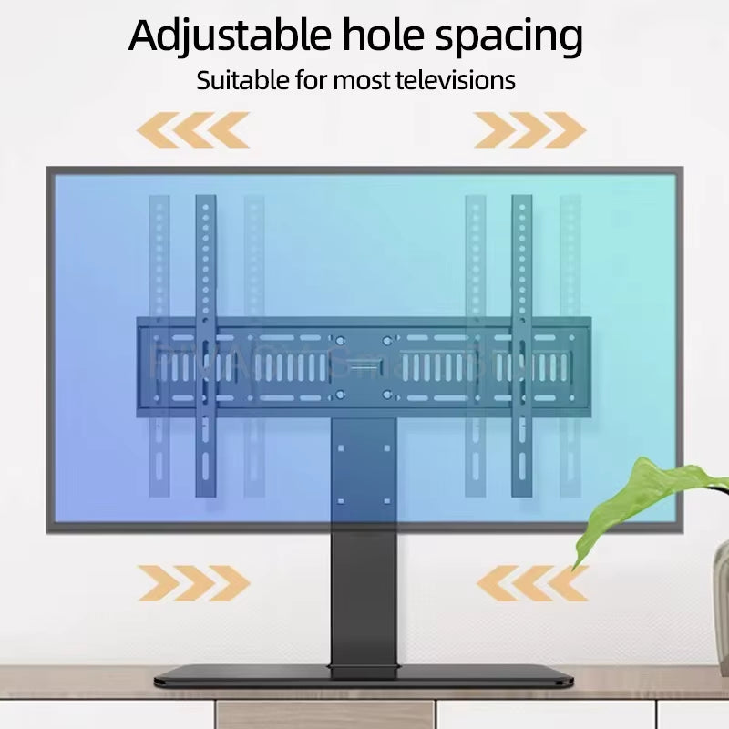 Universal LCD TV Base Stand for 32-65 Inches Desktop Mount Adjustable Height 3-Gear Center Distance Support 45/55/70KG Load