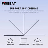 Firebat AT15 Laptop  N150 CPU 15.6 Inch 16GB RAM SSD 1TB Lightweight Business Windows 11 Pro Computer Notebook BT4.2 Wifi5
