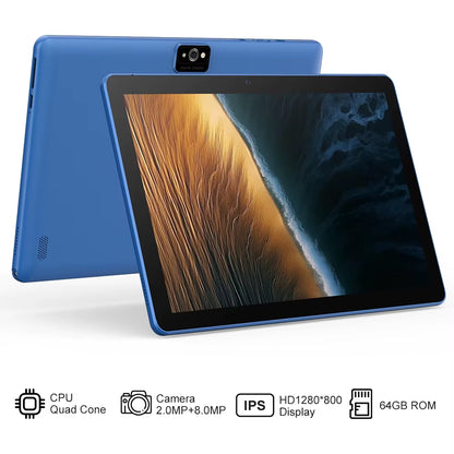 10-Inch Android 13 Tablet, 7GB (3G+4G Memory Expansion) RAM+64GB ROM, 2MP+8MP Dual Camera, Supports Wifi, Bluetooth, Equipped Wi