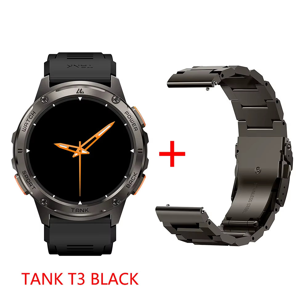 Original  TANK T3 Smart Watch for Men Military Smartwatch Women Digital Fitness Watches AMOLED AI Voice AOD Bluetooth