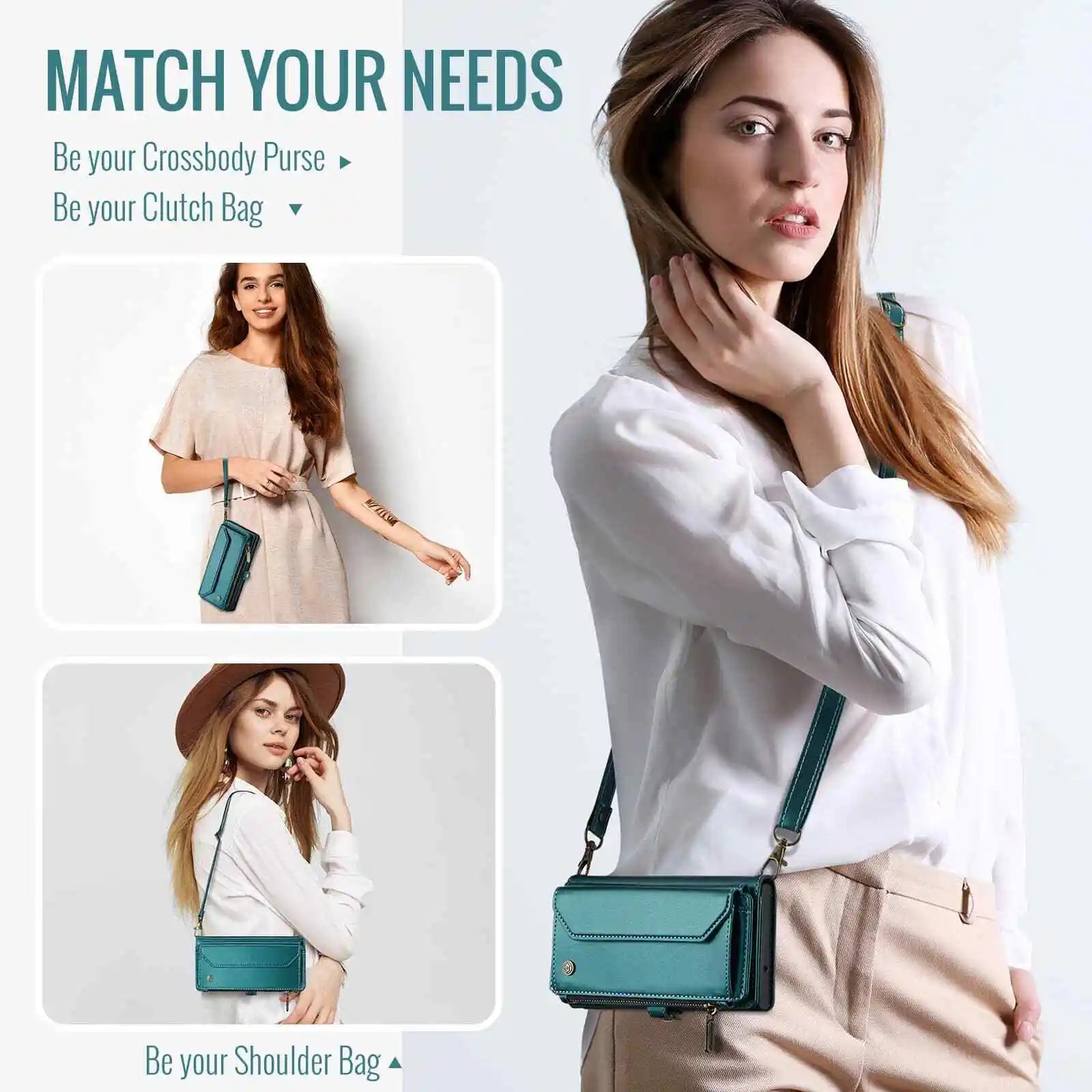 Crossbody for Samsung Galaxy S24 S23 Ultra S22 S21 S20 Case Wallet Card Holder