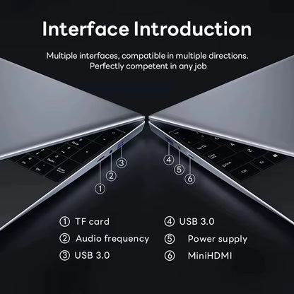 Xiaman 15.6" Laptop Computer Windows 11 Pro  Core I7 8500Y Laptop Fingerpint 16GB RAM 1TB SSD Portable Office Notebook PC