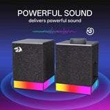 GS517 RGB Computer Speaker - 2.0 Stereo Sound System with BT & USB Dual Connectivity, 8 RGB Lighting Effects
