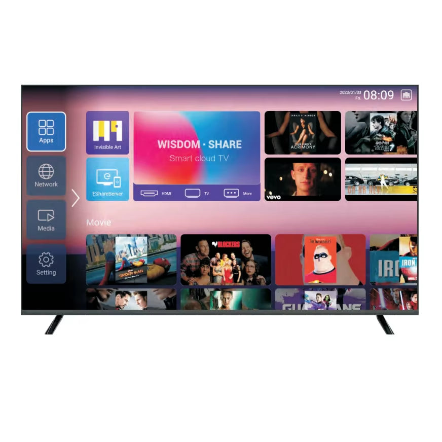 LED Smart TV with Wifi & for Bluetooth 4K UHD Frameless TV Available in Sizes 32Inch and Larger for Hotels