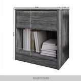 Versatile Wood Side Table for Living Room, Lounge, Stable and Sturdy Design. Minimalist Nightstand With1Drawer, Dark Gray