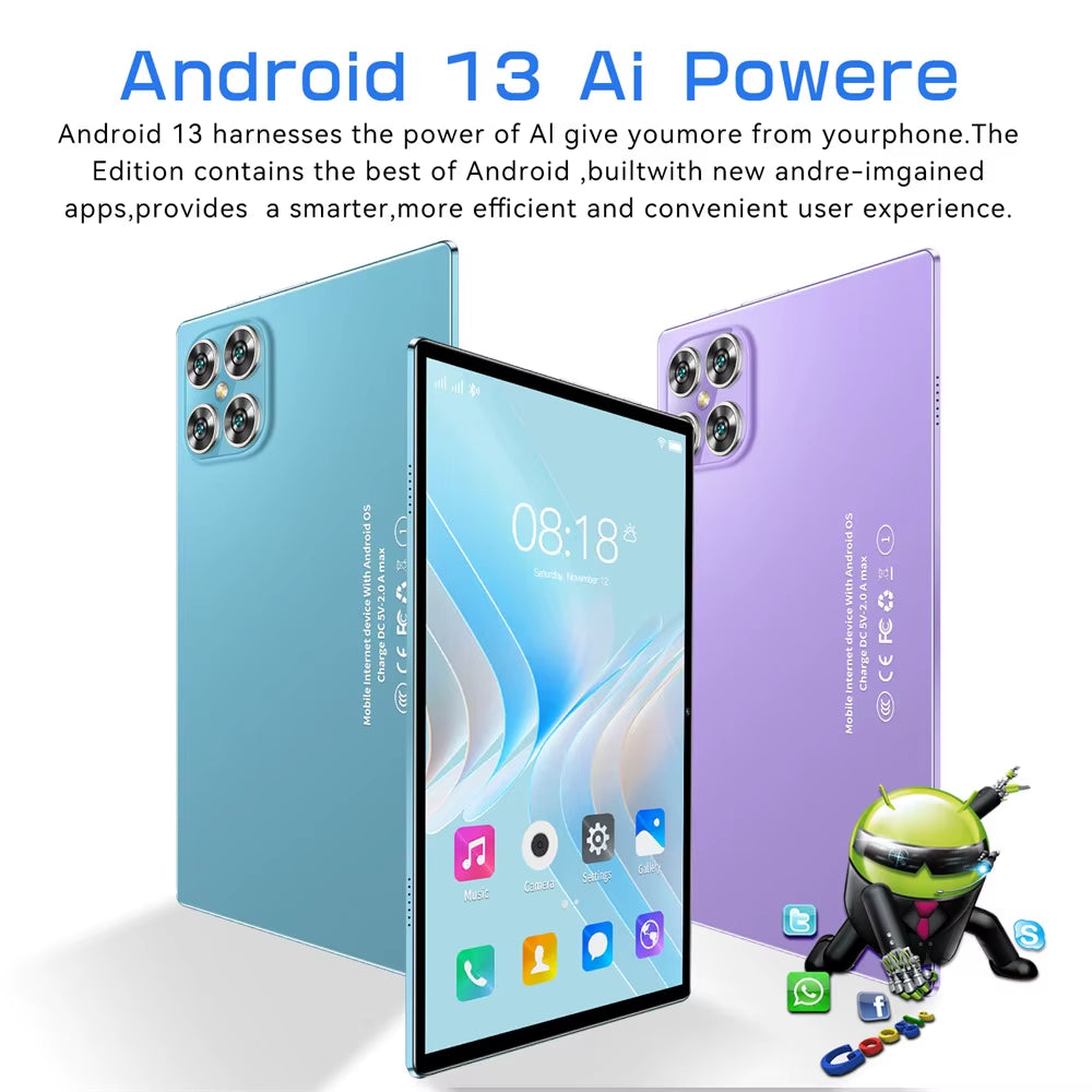 New K11 Tablets Case for 16GB+1TB 11Inch 5G Dual SIM Android Face Recognition Global Version Tablet PC 2025 for Children'S Kid