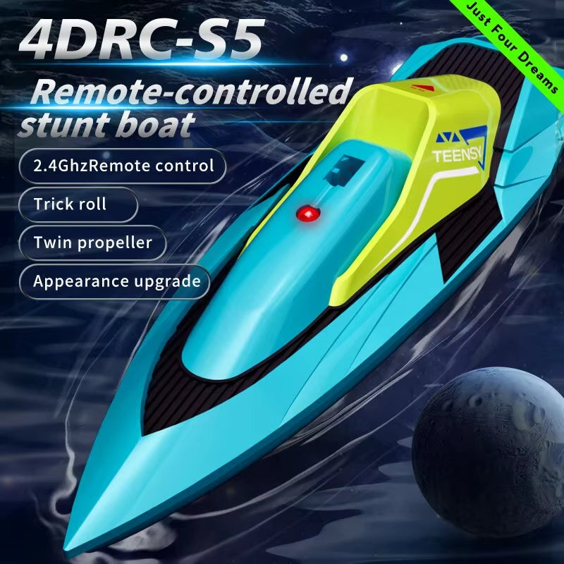 2.4G Mini RC Boat 10Km/H High Speed Boat Radio Remote Controlled Ship Dual Motor Electric Racing Speedboat Summer Water Pool Toy