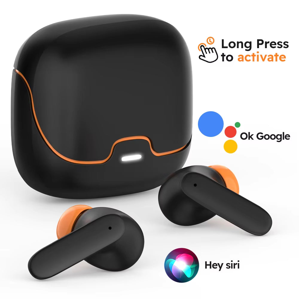 Bluetooth 5.4 TWS Wireless Bluetooth Earphones Ultra-Low Latency Dual Microphone ENC Noise Cancelling in Ear Bluetooth Earphones