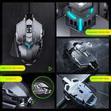 Hot Selling Mechanical Wired Gaming Mouse 9 Keys Macro Definition 12800DPI RGB Backlit Gaming Computer Mouse for Laptop Desktop