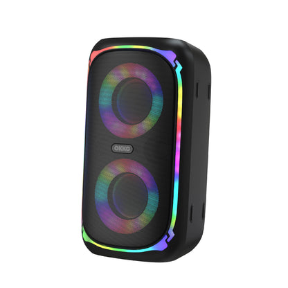Sonic Bass V4 Portable Bluetooth Speaker – Wireless Party Speaker with Deep Bass, Karaoke Speaker with Microphone Port, LED Lights, Outdoor Portable Rechargeable Speaker