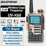 UV-K68 Walkie Talkie Air Band Radio TYPE-C K68 Charge UHF VHF DTMF FM NOAA Wireless Frequency Two Way Radio