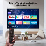 HA109 Mini Projector Android11 Wifi6 BT5.0 280 ANSI 720P Built-In App Mirror Smartphone for 1080P 4K Video Home Cinema