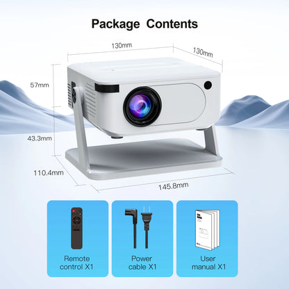 HA109 Mini Projector Android11 Wifi6 BT5.0 280 ANSI 720P Built-In App Mirror Smartphone for 1080P 4K Video Home Cinema