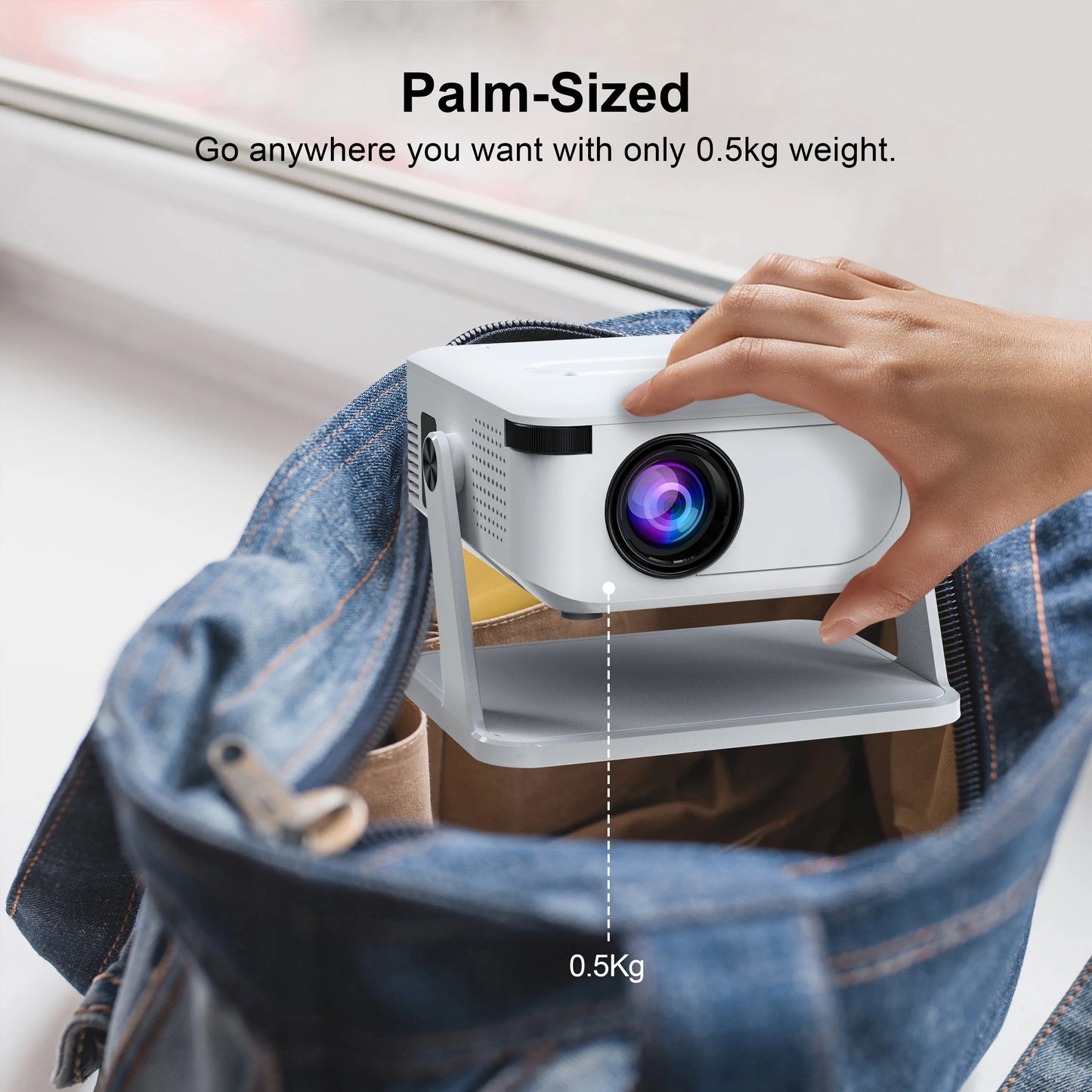 HA109 Mini Projector Android11 Wifi6 BT5.0 280 ANSI 720P Built-In App Mirror Smartphone for 1080P 4K Video Home Cinema
