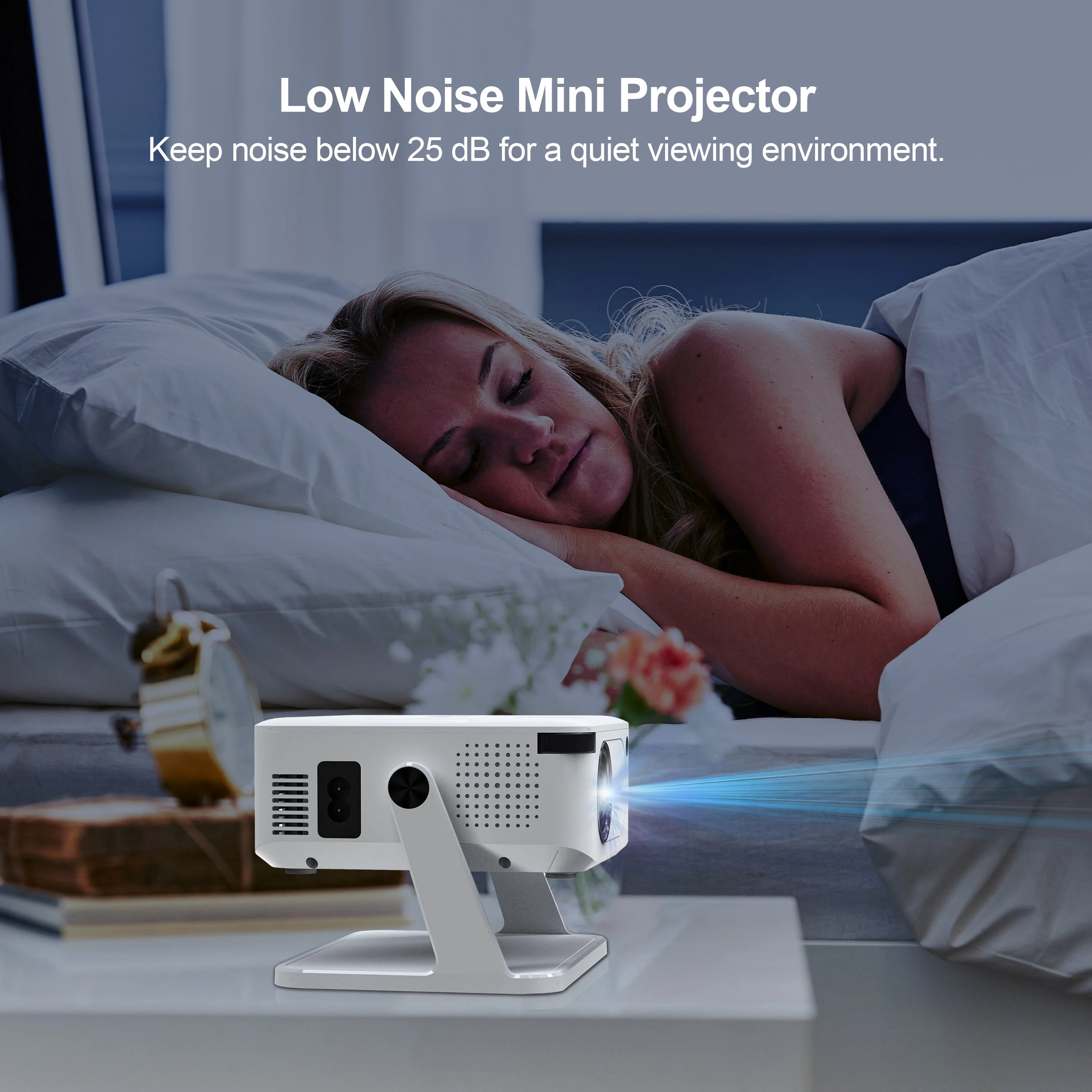 HA109 Mini Projector Android11 Wifi6 BT5.0 280 ANSI 720P Built-In App Mirror Smartphone for 1080P 4K Video Home Cinema