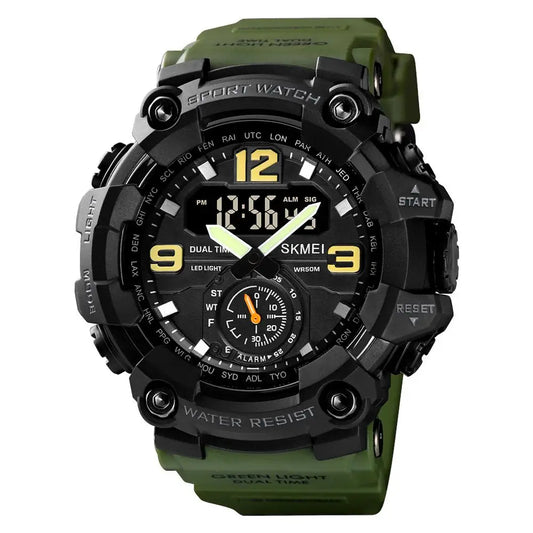 Vintage Men Military Watch 50M Waterproof Wristwatch  Top Brand Casual Sport Style Digital Clock PU Band Watch Men Original