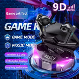 Wireless Bluetooth Headphones with LED Battery Display and Charger Case HIFI Sound Quality Music Game Sports Headphon