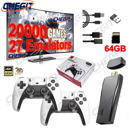 M8 PRO 64GB Game Stick 4K Video TV Game Console Wireless Gamepads Video Game 64G Classic Arcade Games HD Two-Player