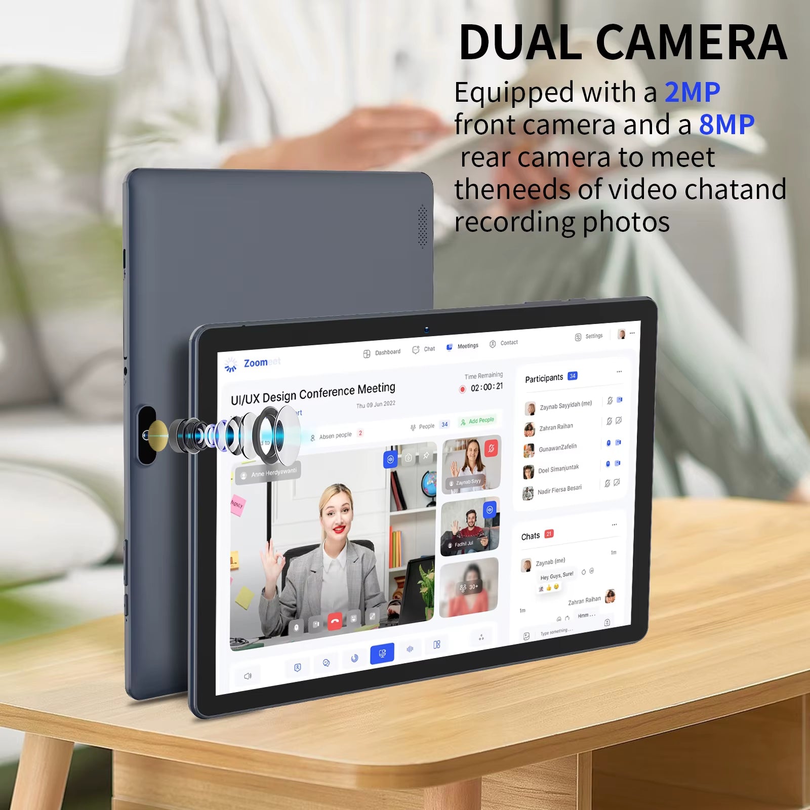 10.1 Inch Tablet PC Android 13 64 GB Quad Core Touch Screen Wifi with SIM Slot Support 3G Phone Call