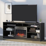 Hendrix Fireplace TV Stand for Tvs up to 65 Inch, Replaceable Electric Fireplace Insert Heater, Realistic Log and Flame Effect,