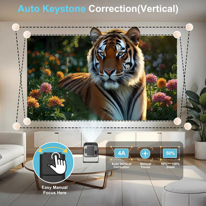 HY320 Mini Android 11 4K Projector 720P 300ANSI Wifi6 BT5.0 Ultra Short Focus 180° Rotable Projector for Home Cinema